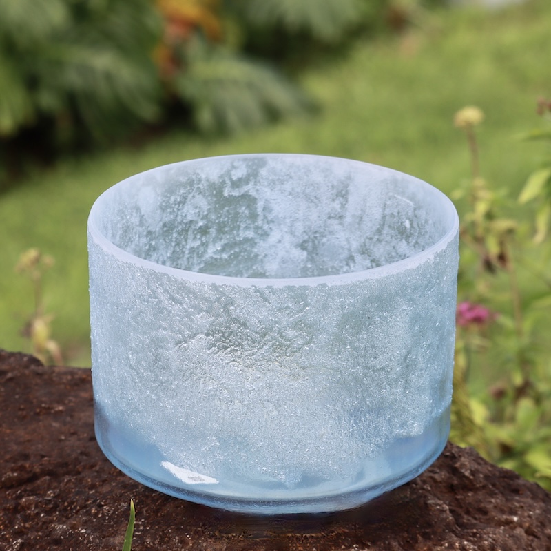 9" D-45 Lemurian Seed Aqua Aura Gold Frosted Rim - Image 4